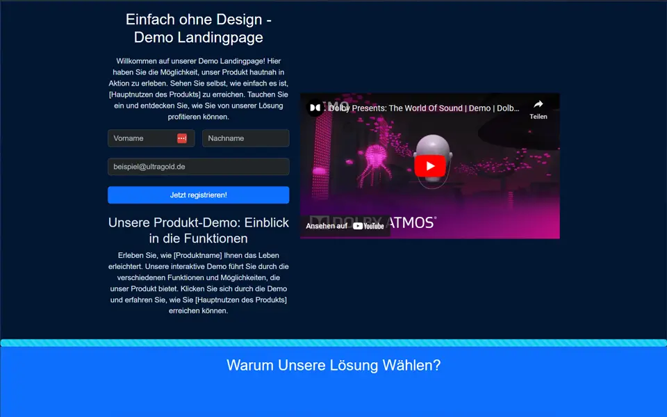 Example Landing Page
